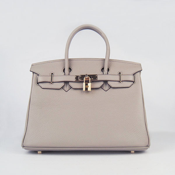 Replica Hermes Birkin 30CM Togo Leather Bag Grey 6088 On Sale - Click Image to Close